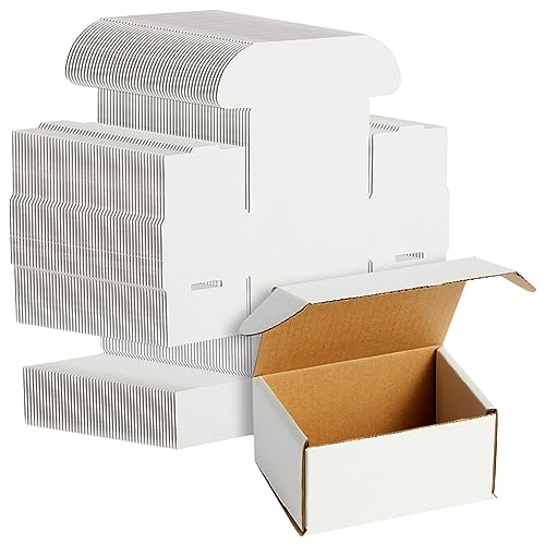 Stockroom Plus Mailing Box - 50 Pack, White, 4 x 3 x 2 Inch Corrugated Cardboard - Foldable Business Card Boxes & Mailers ...
