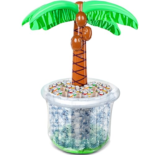 JOYIN 60" Inflatable Palm Tree Cooler, Beach Theme Decor, Pool Party Decorations, Luau Hawaiian Birthday Party Supplies, O...