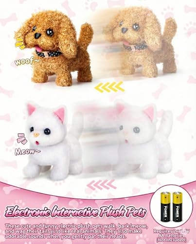 Pet Vet Kit for Kids with 2 Plush Pets (Dog & Cat) & Doctor Costume - 36Pcs Interactive Veterinarian Playset for Toddlers ...