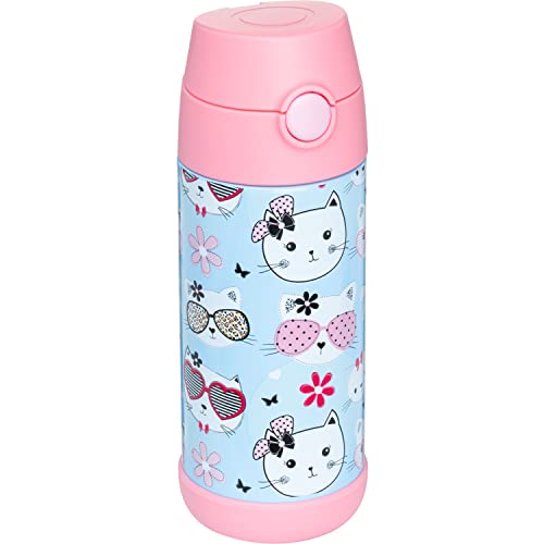 Snug Insulated Kids Water Bottle with Straw & Spout – Double-Wall Stainless Steel, Leakproof, Easy-Flip Lid – For School, ...
