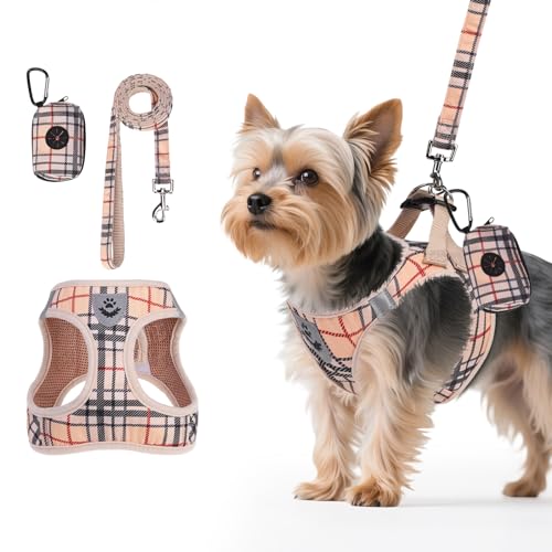 PAWCHIE Dog Harness and Leash Set, Step in No Pull Soft Pet Harness, Reflective Adjustable Puppy Vest for Small Medium Dog...