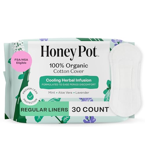 The Honey Pot Company - Herbal Everyday Panty Liners for Women - Infused w/Essential Oils for Cooling Effect & Organic Cot...