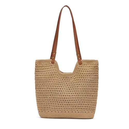 Bototack Crochet Beach Bag for Women - Summer Mesh Beach Tote Bag Boho Woven Purse Shoulder Handbags for Vacation Travel