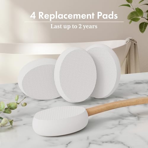 AmazerBath Lotion Applicator for Back, Feet, 4 Replacement Pads with 17" Curved Handle, Back Sunscreen Applicator for Kid...