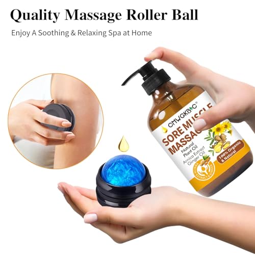 Massage Oil for Massage Therapy,Lymphatic Drainage-Ginger Oil Sore Muscle Arnica Oil &Lavender Oil Relaxing Massage Oils f...