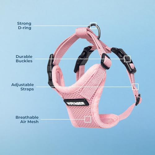 Voyager Step-in Pet Harness - All Weather Mesh, Adjustable Step in Harness for Cats and Dogs by Best Pet Supplies - Pink, S