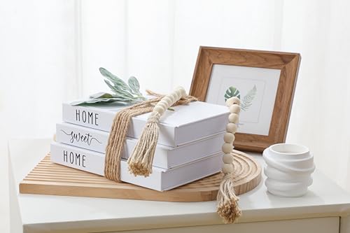 White Decorative Faux Books for Farmhouse & Living Room Decor - Coffee Table & Shelf Accent, Home Sweet Home