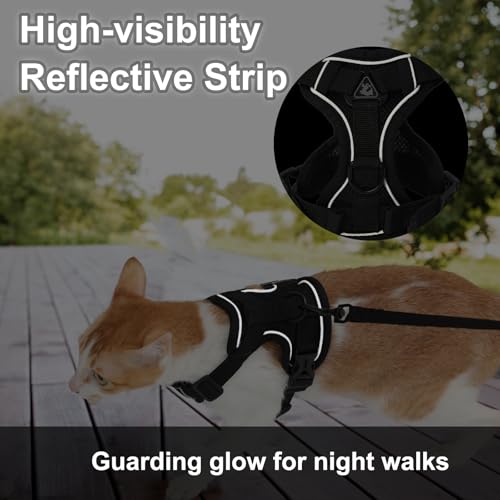 Kodervo Cat Harness and Leash, Reflective Cat Harness Escape Proof for Walking, Adjustable Kitten Harness and Leash Set, 4...