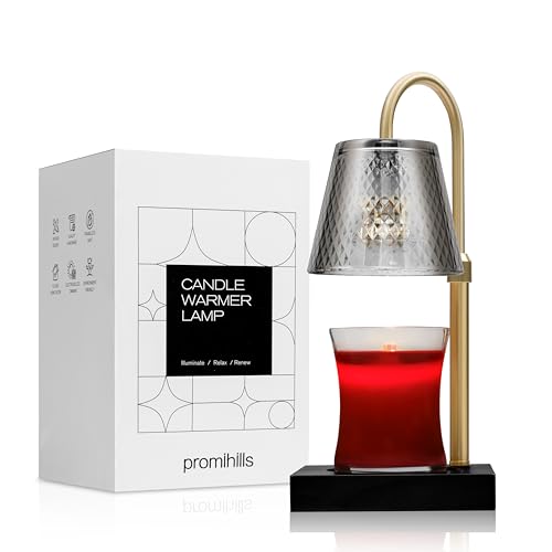 promihills Candle Warmer Lamp with Timer (2H/4H/8H), Adjustable Height Dimmable Wax Melting Lamp for Jar Candles, Electric...