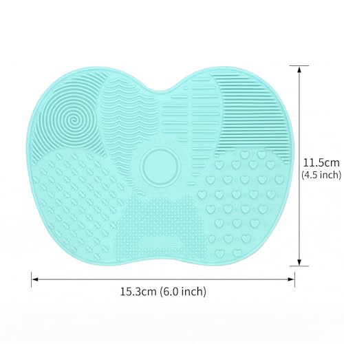 Silicone Makeup Brush Cleaner Mat, Scrub Pad with Suction Cup, Make Up Brushes Cleaning Mats Pads for Make Up Cosmetic Bru...