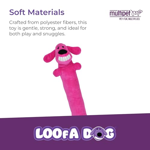 Multipet Original Loofa Dog Plush Toy - Squeaky Toy for All Dogs - Extra Soft Plush - Stuffed Animal Dog Toys for Playing...