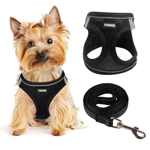 Dog Harness for Small Dogs, Small Dog Harness and Leash Set, Honeycomb Grid, Reflective Lightweight Harness & Anti-Twist P...