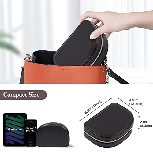 ProCase Travel Size Jewelry Box, Medium Portable Seashell-Shaped Jewelry Case, 2 Layer Jewelry Organizer in PU Leather for...