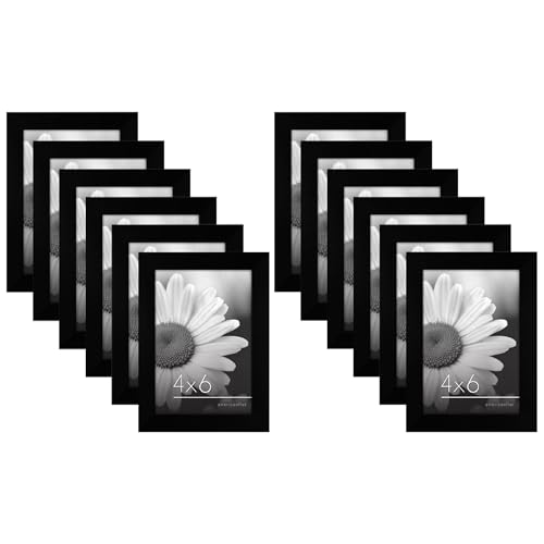 Americanflat 4x6 Picture Frame with Polished Plexiglass - Set of 12 - Signature Collection - Picture Frames with Engineere...