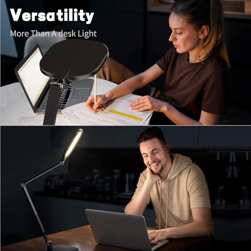 LitONES LED Desk Lamp for Home Office – Professional Eye-Caring Soft Diffused Light, Dimmable Desk Lamp with Adjustable Me...