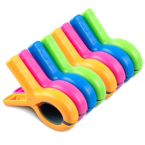 Large Beach Towel Clips for Beach Chairs, 8 Pcs Towel Holder for Beach Chair Pool Chair on Cruise, Jumbo Size Heavy Duty C...