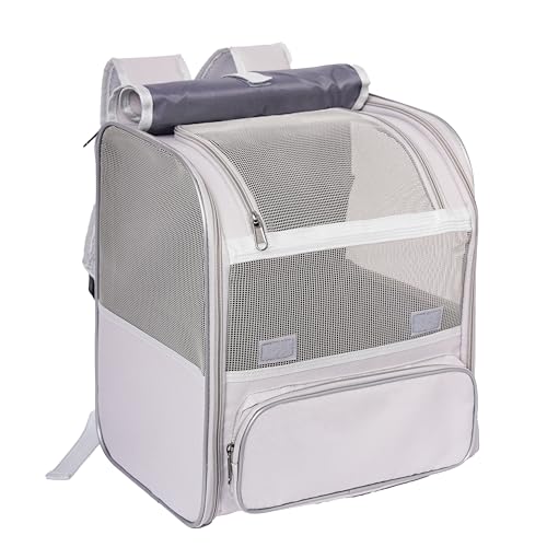 Pesen Cat Backpack Carrier, Breathable & Foldable Pet Carriers for Cats, Small Dogs and Rabbits Under 15 lbs, Airline Appr...