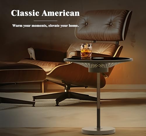 JOOFO End Table, Side Table with Ambient Light and Wireless Charging, Nightstand, Small End Table for Bedroom and Living R...