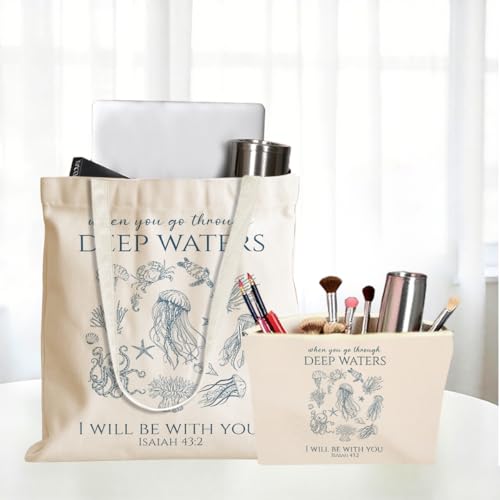 VBCVBGFH Whale Shark Makeup Bag Canvas Tote Bag Gifts for Women Friend Birthday Beach Shopping Appreciation Christmas