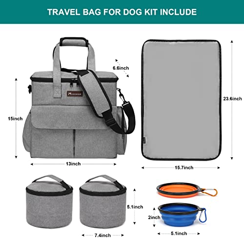 Modoker Dog Travel Bag, Weekend Pet Travel Set for Dog and Cat, Airline Approved Tote Organizer with Multi-Function Pocket...