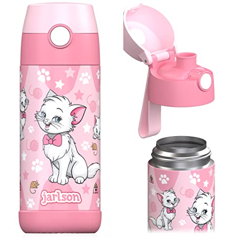 Jarlson® Kids Water Bottle MALI [12OZ] - No Straw Stainless Steel Thermo Bottle - Insulated Waterbottle Leak Proof for Sch...