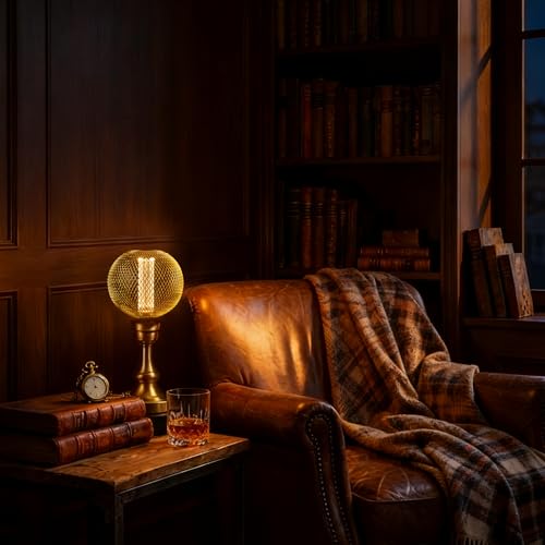 Harwez Decorative LED Light Bulb, Golden Metal Mesh Cover, E26 Medium Base, LED Lights for Bedroom Floor Lamp, Ceiling Lig...