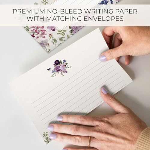 Beautiful Stationery Set with Envelopes - Premium-Quality, No-Bleed Lined Letter Writing Paper with Elegant Floral Designs...