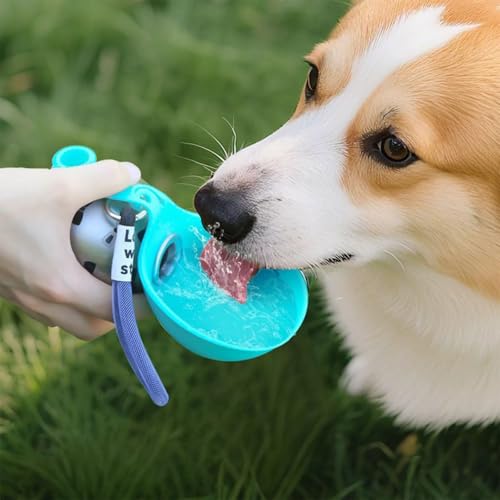 Foldable Pet Water Bottle for Travel, 2 in 1 Portable Dog Water Bottle, Water Bottle for Dogs on Walks, Stainless Steel Bo...