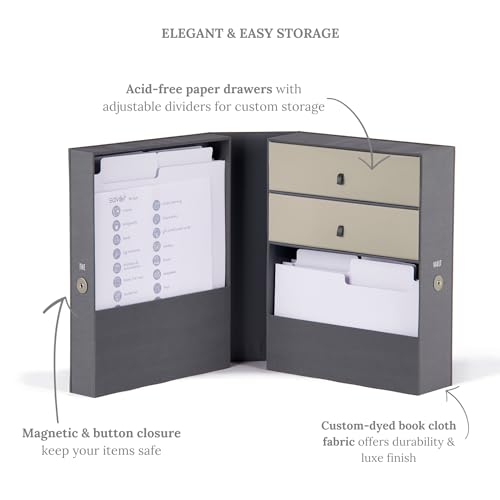 Savor Wedding Gifts Keepsake Box - Ideal Wedding Gifts for Newlyweds - Memory Storage with 52 Hand-Illustrated Labels & 10...