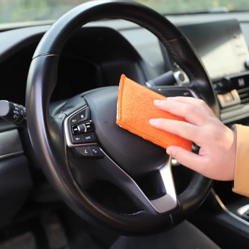 SPTA Car Interior Scrubbing Sponge, 8Pcs Scrub Ninja, Microfiber Car Wax Applicator, Car Wash Sponges for Car, Boat, Wood,...