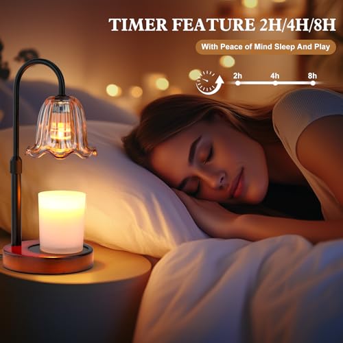 GOIUEDBZ Candle Warmer Lamp Electric: Timer Dimmer Candles Warming Jar Light - Height Adjustable Dimmable Warmers Lamps - ...