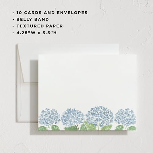 Minted Hydrangea Love Stationery Cards, 10 Count, Blank Cards and Envelopes For Thank You Notes, Invitations & Handwritten...