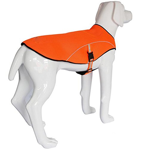 SGODA Dog Cooling Vest Jacket for Dogs, Orange, Large, Nylon Material