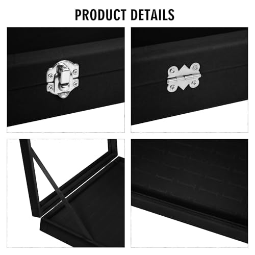 Vicoter Rings Organizer Tray 100 Slot Velvet Ring Earring Storage Box TranSparent Cover Jewelry Store Ring Display Box Jew...