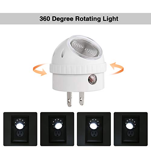 DEWENWILS Plug in Night Lights into Wall, Dusk to Dawn Sensor, 360° Rotating, Directional LED Nightlights for Kids, Nursy,...