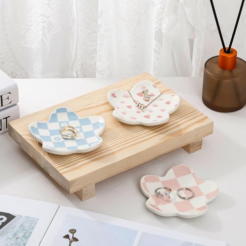 Koythin Aesthetic Jewelry Tray for Girls, Decorative Bedroom Vanity Organizer, Preppy Teen Room Decor Accessories, Gift fo...