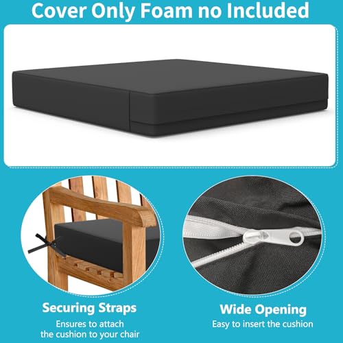 COSHNIBI Patio Cushion Covers 22'' X 20'' X 4'', Waterproof and Fade-Resistant Outdoor Cushion Cover Replacement for Outdo...