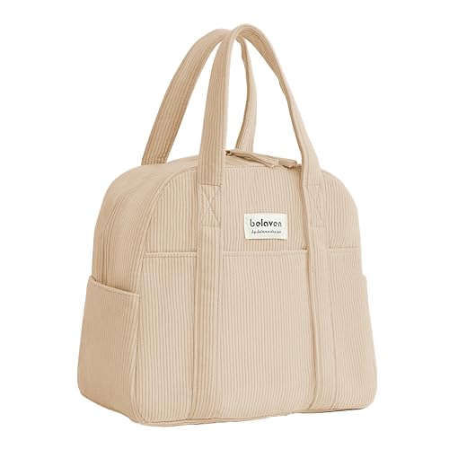 belaven Insulated Lunch Bag for Women, 6-Hour Cold Retention Cooler Tote with Sturdy Handle, 15-Can Spacious Capacity, Lea...