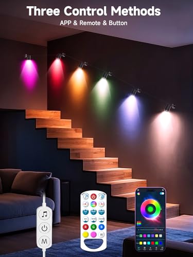 Tyute RGB Color Changing Spotlights - 16 Million Colors, LED Spotlight lamp with App & Remote Control, Dimmable LED Downli...