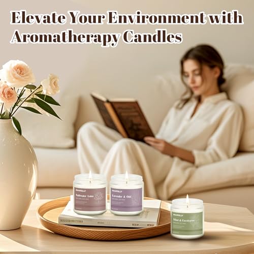12 Pack Candles for Home Scented, Aromatherapy Candles Gifts Set for Women, Lavender, Vanilla, Rose Candle, 42OZ Natural S...