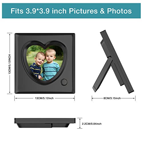 KWANWA Recordable Picture Frame – 20-Second Voice Recording, 3.9x3.9 Heart Shape Photo Frame, Personalized Keepsake for Lo...