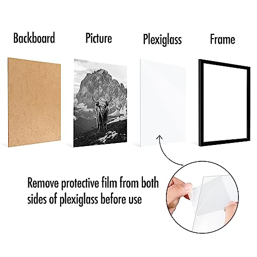 Americanflat 16x20 Picture Frame with Polished Plexiglass - Set of 5 - Galleria Collection - Picture Frames for Wall Displ...