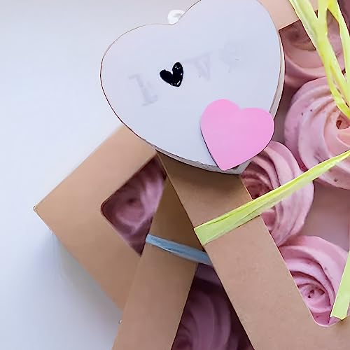 VANKUTL 8x6x2.5 Inches 20pcs Brown Bakery Boxes with Window, Cookie Boxes for Packaging, Treat Boxes for Cupcakes, Valenti...