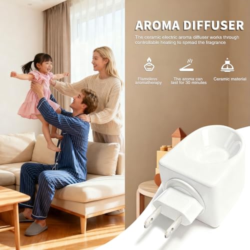 Essential Oil Porcelain Diffuser – Original White | Electric Plug-in Aroma Diffuser with Adjustable | Fragrance Oil Scent ...