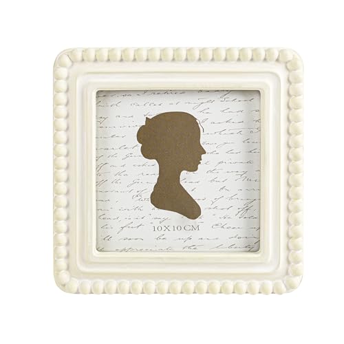Sunlit Boho Vintage Picture Frame 4x4 Inch with Beaded Border, Luxury Antique Square Photo Frames with Glass Front, Photo ...