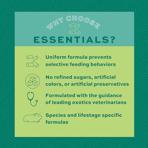 Oxbow Essentials Guinea Pig Food, Adult Guinea Pig, Made with Oxbow Timothy Hay, Pet Food Pellets with Vitamin C, Small An...