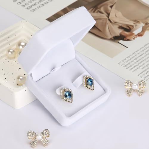 KUKUVR 6 Pieces Classic Velvet Jewelry Earring Gift Box for Stud Earring Necklace Pendant, Jewellry Earring Storage Displa...