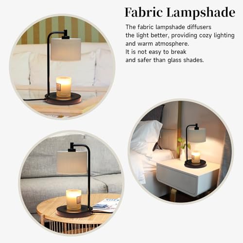 NITOWOLF Candle Warmer Lamp with Timer, Dimmable Candle Wax Warmer Electric Candle Lamp for Scented Candles with Bulbs, Ch...