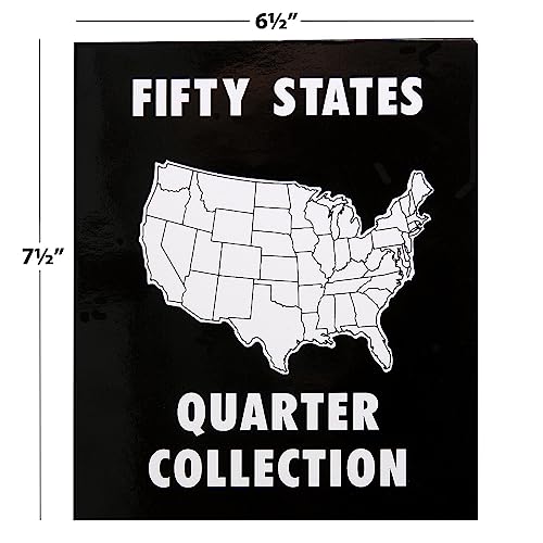 Current Collector 50 States Quarter Album - 1999-2009 Hard Cover United States Coin Collection Holder & Display Book, Amer...
