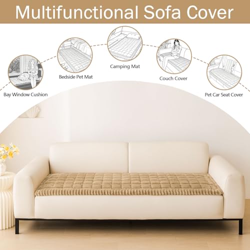 hyha Couch Covers for Dogs Washable, Non Slip Plush Dog Sofa Protectors, Fuzzy Pet Couch Covers for 3 Cushion Sofa Pet Fri...